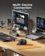 ProtoArc EM11 NL Raton Vertical Ergonomico Inalambrico - 2400 dpi -  Bluetooth + 2.4Ghz - Bateria Recargable - Multidispositivo - Color Negro y Dorado - immagine 2