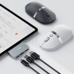 ProtoArc Hubmouse Raton Inalambrico con Hub USB - Bluetooth - 2400dpi - Hub 1x USB-C, 1x USB-A, 1x HDMI - Color Negro - immagine 4