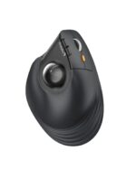ProtoArc EM05 NL Raton Vertical Trackball Ergonomico Inalambrico - 1600 dpi -  Bluetooth + 2.4Ghz - Bateria Recargable - Multidispositivo - Color Negro y Naranja