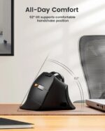ProtoArc EM05 NL Raton Vertical Trackball Ergonomico Inalambrico - 1600 dpi -  Bluetooth + 2.4Ghz - Bateria Recargable - Multidispositivo - Color Negro y Naranja - immagine 2