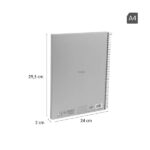 Milan Shadow Cuaderno Espiral Formato A4 Cuadricula 5x5 - 80 Hojas de 95 gr/m2 Microperforadas y con 4 Taladros - Tapa Dura - Color Gris - immagine 5