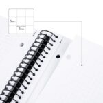 Milan Shadow Cuaderno Espiral Formato A4 Cuadricula 5x5 - 80 Hojas de 95 gr/m2 Microperforadas y con 4 Taladros - Tapa Dura - Color Negro - immagine 3