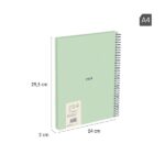 Milan 430 Since 1918 Cuaderno Espiral Formato A4 Doble Pauta 3,5mm - 80 Hojas de 95 gr/m2 Microperforadas con 4 Taladros - Tapa Dura - Color Verde - immagine 4