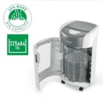 Leitz IQ OptiMax Home Office 225 Destructora de Papel Manual DIN P5 - Destruye hasta 6 Hojas - Tiempo de Funcionamiento Continuo 20m - Papelera de 15L con Tecnologia de Giro - Color Blanco/Gris - immagine 3