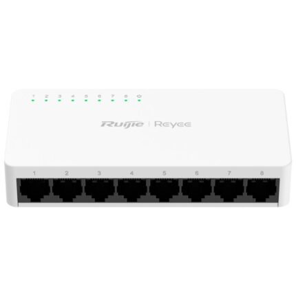 Ruijie RG-ES08F Switch de Sobremesa - 8 Puertos - Velocidad hasta 100Mbps - Carcasa de Plastico - Color Blanco