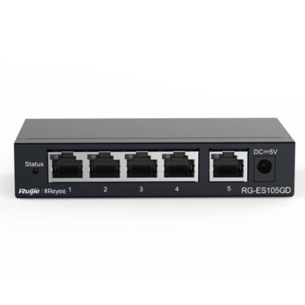 Ruijie RG-ES105GD Switch No Gestionado - 5 Puertos - Velocidad hasta 1Gbps - Carcasa en Acero - Color Negro