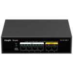 Ruijie RG-ES106F-P Switch - 6 Puertos - Velocidad hasta 100Mbps - PoE/PoE+ hasta 54W - Carcasa de Acero - Color Negro