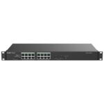 Ruijie RG-ES118GS-P-L Switch - 16 Puertos Ethernet hasta 1Gbps - 2x SFP 1Gbps - PoE/PoE+ hasta 247W - Carcasa de Acero - Color Negro