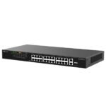Ruijie RG-ES126FGS-LP Switch - 24 Puertos Ethernet hasta 100Mbps - 1X Uplink hasta 1Gbps - 1X Rj45/SFP Combo hasta 1Gbps - PoE/PoE+ hasta 180W - Carcasa de Acero - Color Negro