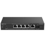 Ruijie RG-ES206MG-P Switch - 5 Puertos Ethernet hasta 2.5Gbps - 1x SFP+ hasta 10Gbps - PoE/PoE+ hasta 70W - Gestionado en la Nube - Color Negro