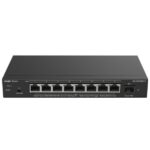 Ruijie RG-ES209MG-P Switch - 8 Puertos Ethernet hasta 2.5Gbps - 1x SFP+ hasta 10Gbps - PoE/PoE+ hasta 120W - Gestionado en la Nube - Color Negro