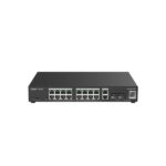 Ruijie RG-ES220GS-P Switch de Sobremesa - 18 Puertos Ethernet hasta 1Gbps - 2x SFP 1Gbps - PoE/PoE+ hasta 250W - Carcasa de Acero - Gestion Inteligente - Color Negro