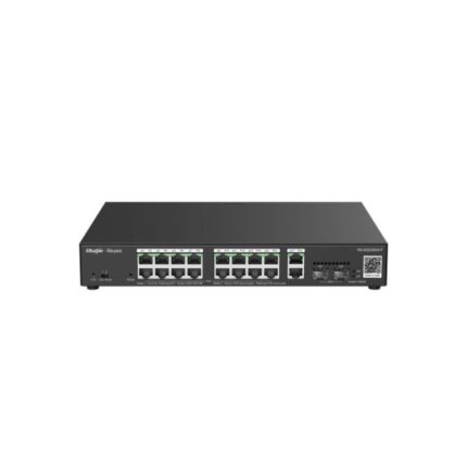 Ruijie RG-ES220GS-P Switch de Sobremesa - 18 Puertos Ethernet hasta 1Gbps - 2x SFP 1Gbps - PoE/PoE+ hasta 250W - Carcasa de Acero - Gestion Inteligente - Color Negro