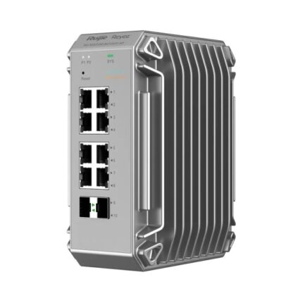 Ruijie RG-NIS3100-8GT2SFP-HP Switch Industrial - 8 Puertos Ethernet hasta 1Gbps - 2x SFP 1Gbps - PoE/PoE+ hasta 240W - Color Gris