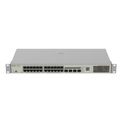 Ruijie RG-NBS3100-24GT4SFP-P-V2 Switch Gestionado en Capa 2 - Montaje en Rack 1U - 24 Puertos Ethernet hasta 1Gbps - 4x SFP 1Gbps - PoE/PoE+ hasta 370W - Color Acero
