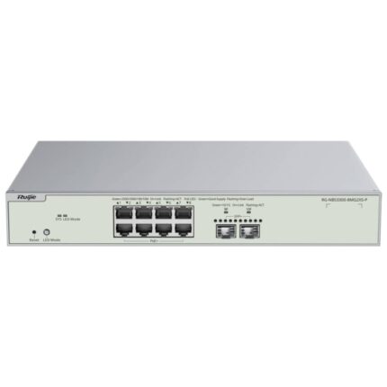 Ruijie RG-NBS3300-8MG2XS-P Switch Gestionado en Capa 2 - 8 Puertos Ethernet hasta 2.5Gbps - 2x SFP+ hasta 10Gbps - PoE/PoE+ hasta 240W - Fuente de Alimentacion Fija - Color Acero