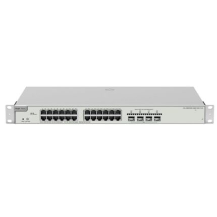 Ruijie RG-NBS5200-24GT4XS-P-V2 Switch con Auto-Negociacion - 24 Puertos Ethernet hasta 1Gbps - 4x SFP+ hasta 10Gbps - PoE/PoE+ hasta 370W - Fuente de Alimentacion Fija - Color Acero