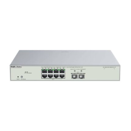 Ruijie RG-NBS5300-8MG2XS-UP Switch con Autonegociacion - 8 Puertos Ethernet hasta 2.5Gbps - 2x SFP+ hasta 10Gbps - PoE/PoE+/PoE++ hasta 370W - Fuente de Alimentacion Fija - Color Acero