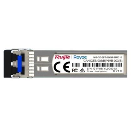 Ruijie NIS-GE-SFP-10KM-SM1310 Modulo Transceptor SFP - 1000Base-LX - Fibra Optica hasta 10km - Longitud de Onda de 1310nm - Color Acero