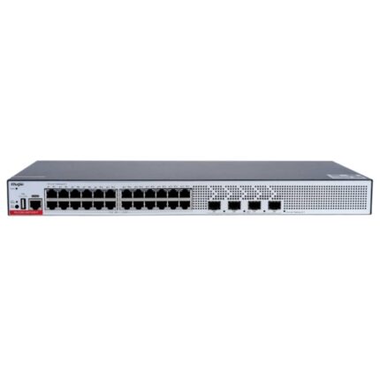 Ruijie RG-CS83-24GT4XS-P Switch - 24 Puertos Ethernet hasta 1Gbps - 4x SFP+ hasta 10Gbps - PoE/PoE+ hasta 370W - Fuente de Alimentacion Fija - Color Negro y Gris