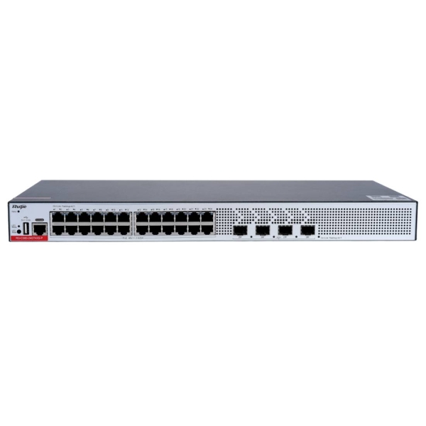 Ruijie RG-CS83-24GT4XS-P Switch - 24 Puertos Ethernet hasta 1Gbps - 4x SFP+ hasta 10Gbps - PoE/PoE+ hasta 370W - Fuente de Alimentacion Fija - Color Negro y Gris Ruijie RG-CS83-24GT4XS-P Switch - 24 Puertos Ethernet hasta 1Gbps - 4x SFP+ hasta 10Gbps - PoE/PoE+ hasta 370W - Fuente de Alimentacion Fija - Color Negro y Gris