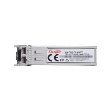 Ruijie MINI-GBIC-SX-MM850 Modulo Transceptor SFP - 1000Base-SX - Fibra Optica hasta 550m - Conector LC - Longitud de Onda de 850nm - Color Acero