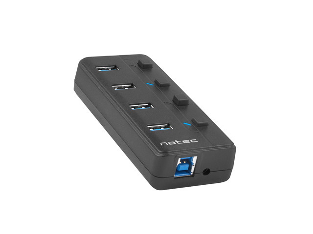 Natec Mantis 2 Hub USB - 4 Puertos USB 3.0 - On/Off Individual - Color Negro Natec Mantis 2 Hub USB - 4 Puertos USB 3.0 - On/Off Individual - Color Negro