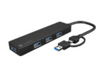 Natec Mayfly Hub USB-C - 4 Puertos USB 3.0 - Adaptador USB-C a USB-A - Color Negro