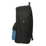 Safta Munich Mochila para Portatiles hasta 15.6" - Bolsillo para Tablet hasta 11" - Antirrobo - Asa de Mano - Conector USB - Cremallera - Doble Tirador - Acolchada - 31x44x18cm - Color Negro y Azul - immagine 3