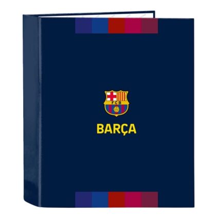 Safta F.C.Barcelona 1ª Equipacion 26/27 Carpeta de 4 Anillas de 40mm - Formato Folio - Tapas Duras Forradas - Lomo Ancho - 27x33x6cm - Color Azul Marino