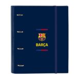 Safta F.C.Barcelona 1ª Equipacion 26/27 Carpeta de 4 Anillas de 35mm - Recambio de 100 Hojas A4 - Cuadricula de 5x5mm - 80g/m2 - Separadores Internos - Goma Elastica - 27x32x3.5cm - Color Azul Marino