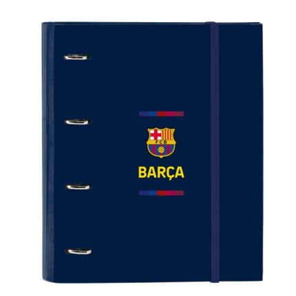 Safta F.C.Barcelona 1ª Equipacion 26/27 Carpeta de 4 Anillas de 35mm - Recambio de 100 Hojas A4 - Cuadricula de 5x5mm - 80g/m2 - Separadores Internos - Goma Elastica - 27x32x3.5cm - Color Azul Marino