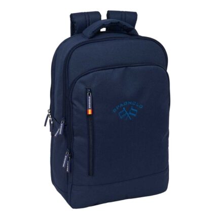 Safta Spagnolo Mochila para Portatiles hasta 15.6" - Portabotellas - Cremallera con Doble Tirador - Bolsillo para Tablet hasta 10.6" - Conector USB - Acolchada - 29x44x15cm - Color Azul Noche