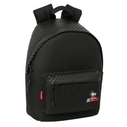 Safta Mickey and Friends Racing - Teen Mochila para Portatiles hasta 14.1" - Bolsillo para Tablet hasta 10.6" - Bolsillo Frontal - Asa de Mano - Acolchada - 31x41x16cm - Color Negro
