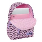 Safta Kuromi Mochila para Portatiles hasta 14.1" - Portabotellas - Cremallera con Doble Tirador - Asa de Mano - Bolsillo Frontal - Acolchada - 31x43x13cm - Color Rosa - immagine 4
