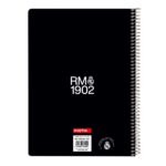 Safta Real Madrid Equipacion 26/27 Libreta con Espiral - Formato Cuarto - 80 Hojas de 80g/m2 - Cuadricula 4x4mm - Tapas Duras Glasofonadas - 15.5x22x1cm - Color Blanco - immagine 2