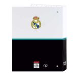 Safta Real Madrid Equipacion 26/27 Carpeta de 4 Anillas de 25mm - Formato Folio - Tapas Duras Forradas - 26.5x33x4cm - Color Blanco y Negro - immagine 2