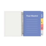 Safta Real Madrid Equipacion 26/27 Bloc de Notas - Formato A5 - 80 Hojas de 80 g/m2 - Espiral - Tapas Duras - 4 Separadores Interiores - 14.8x2.1cm - Color Blanco - immagine 4