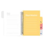 Safta Real Madrid Equipacion 26/27 Bloc de Notas - Formato A5 - 80 Hojas de 80 g/m2 - Espiral - Tapas Duras - 4 Separadores Interiores - 14.8x2.1cm - Color Blanco - immagine 5