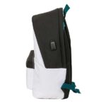 Safta Real Madrid Equipacion 26/27 Mochila para Portatiles hasta 15.6" - Bolsillo para Tablet hasta 11" - Antirrobo - Asa de Mano - Conector USB - Acolchada - 31x44x18cm - Color Blanco y Negro - immagine 3