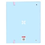 Safta Munich Sky Carpeta de 4 Anillas de 35mm - Recambio de 100 Hojas A4 - Cuadricula de 5x5mm - 80g/m2 - Separadores Internos - Goma Elastica - 27x32x3.5cm - Color Azul Claro - immagine 2