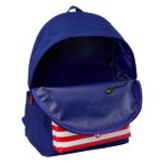 Safta Atletico de Madrid Mochila para Portatiles hasta 15.6" - Bolsillo para Tablet hasta 11" - Antirrobo - Asa de Mano - Conector USB - Doble Tirador - Acolchada - 31x44x18cm - Color Azul Marino - immagine 5