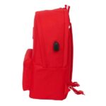 Safta Sevilla FC Mochila para Portatiles hasta 15.6" - Bolsillo para Tablet hasta 11" - Antirrobo - Asa de Mano - Conector USB - Cremallera - Doble Tirador - Acolchada - 31x44x18cm - Color Rojo - immagine 3