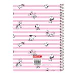 Safta Snoopy Libreta con Espiral - Formato Cuarto - 80 Hojas de 80g/m2 - Cuadricula 4x4mm - Tapas Duras Glasofonadas - 15.5x22x1cm - Color Rosa - immagine 2