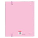 Safta Snoopy Carpeta de 4 Anillas de 35mm - Recambio de 100 Hojas A4 - Cuadricula de 5x5mm - 80g/m2 - Separadores Internos - Goma Elastica - 27x32x3.5cm - Color Rosa - immagine 2