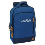 Safta el Pulpo Mochila para Portatiles hasta 15.6" - Portabotellas - Cremallera con Doble Tirador - Bolsillo para Tablet hasta 10.6" - Conector USB - Acolchada - 29x44x15cm - Color Azul Marino