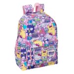 Safta Hello Kitty and Friends Mochila para Portatiles hasta 14.1" - Portabotellas - Cremallera con Doble Tirador - Asa de Mano - Bolsillo Frontal - Acolchada - 31x43x13cm - Color Rosa