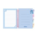 Safta Stitch Bloc de Notas - Formato A5 - 80 Hojas de 80 g/m2 - Espiral - Tapas Duras - 4 Separadores Interiores - 14.8x2.1cm - Color Azul Pastel - immagine 5