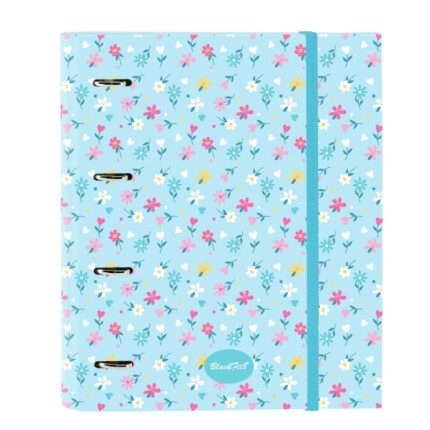 Safta Blackfit8 Petalos Carpeta de 4 Anillas de 35mm - Recambio de 100 Hojas A4 - Cuadricula de 5x5mm - 80g/m2 - Separadores Internos - Goma Elastica - 27x32x3.5cm - Color Azul Claro