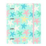 Safta Estrellas Carpeta de 4 Anillas de 35mm - Recambio de 100 Hojas A4 - Cuadricula de 5x5mm - 80g/m2 - Separadores Internos - Goma Elastica - 27x32x3.5cm - Color Verde